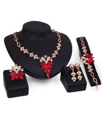 SET300 - Red Gemstone Necklace Set